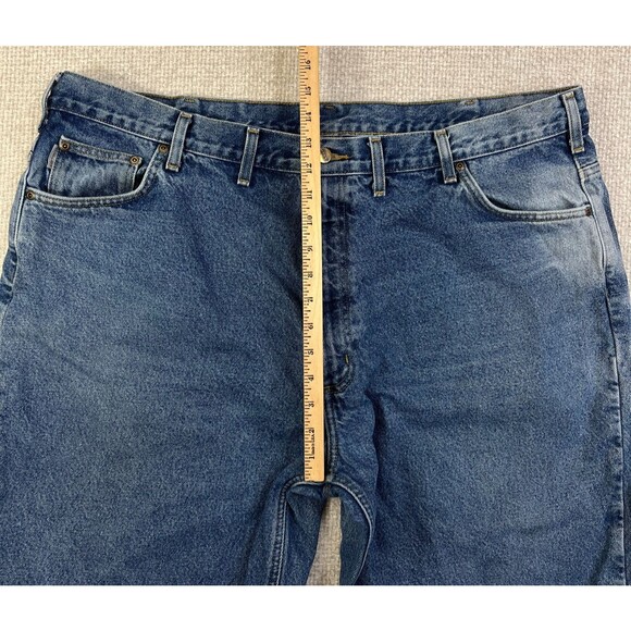 Carhartt Jeans Flannel Lined Men's 44x29 (Tag 46x30) Relaxed Fit B17-DST Blue - Picture 9 of 13